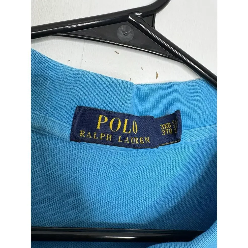 Polo Ralph Lauren Shirt Mens 3XB Cotton Polo Light Blue Pullover Country Club